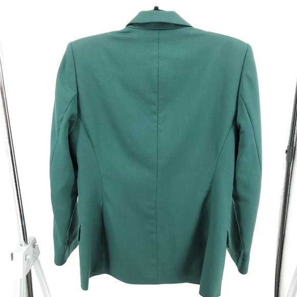 VTG Pendleton 100% Virgin Wool Fitted Single Button Long Line Blazer 8P Green - Picture 2 of 16